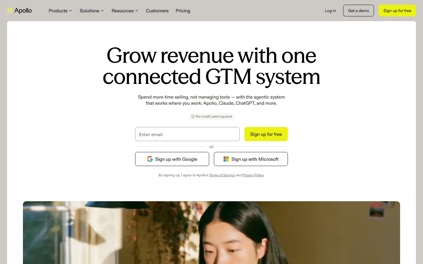 Apollo.io homepage