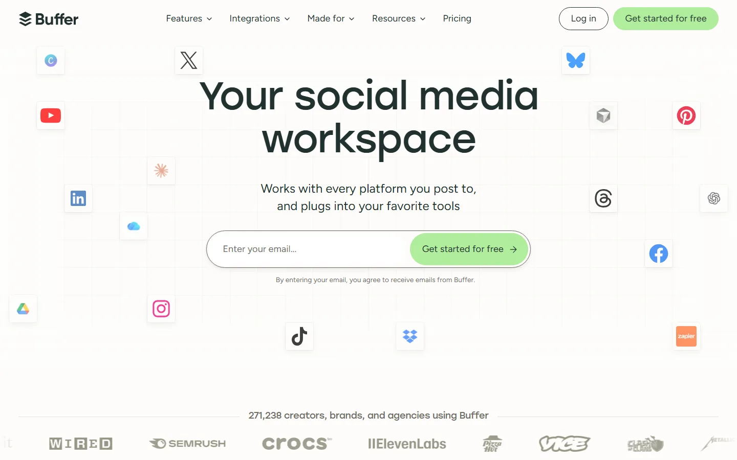 Buffer homepage