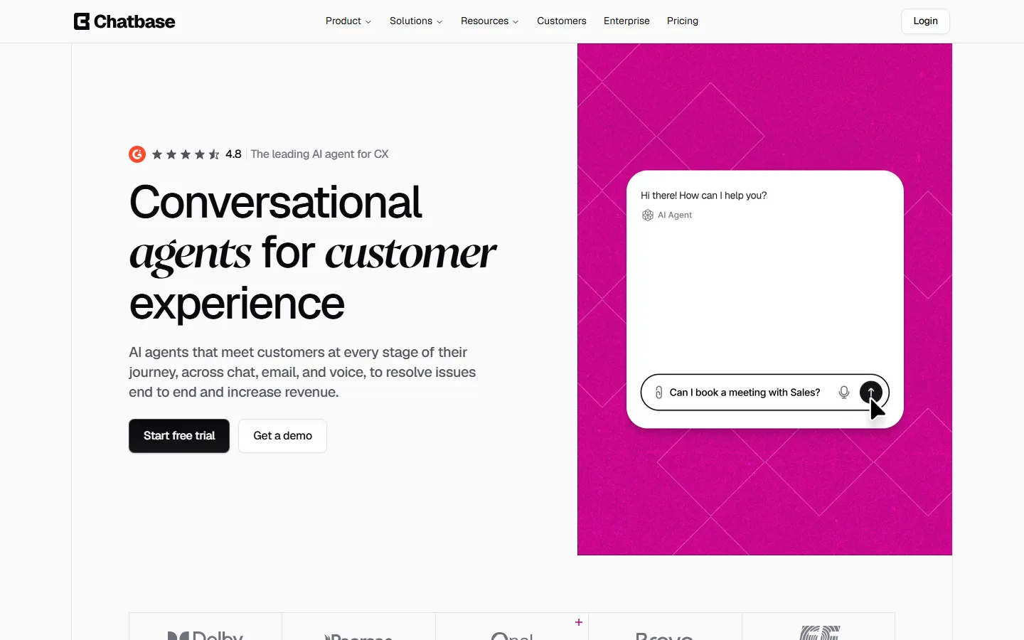 Chatbase homepage