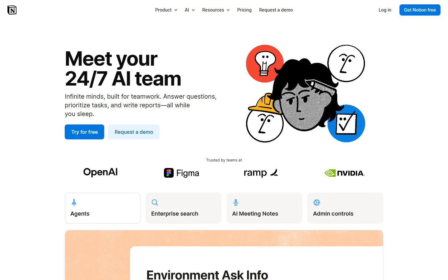 Notion AI features page