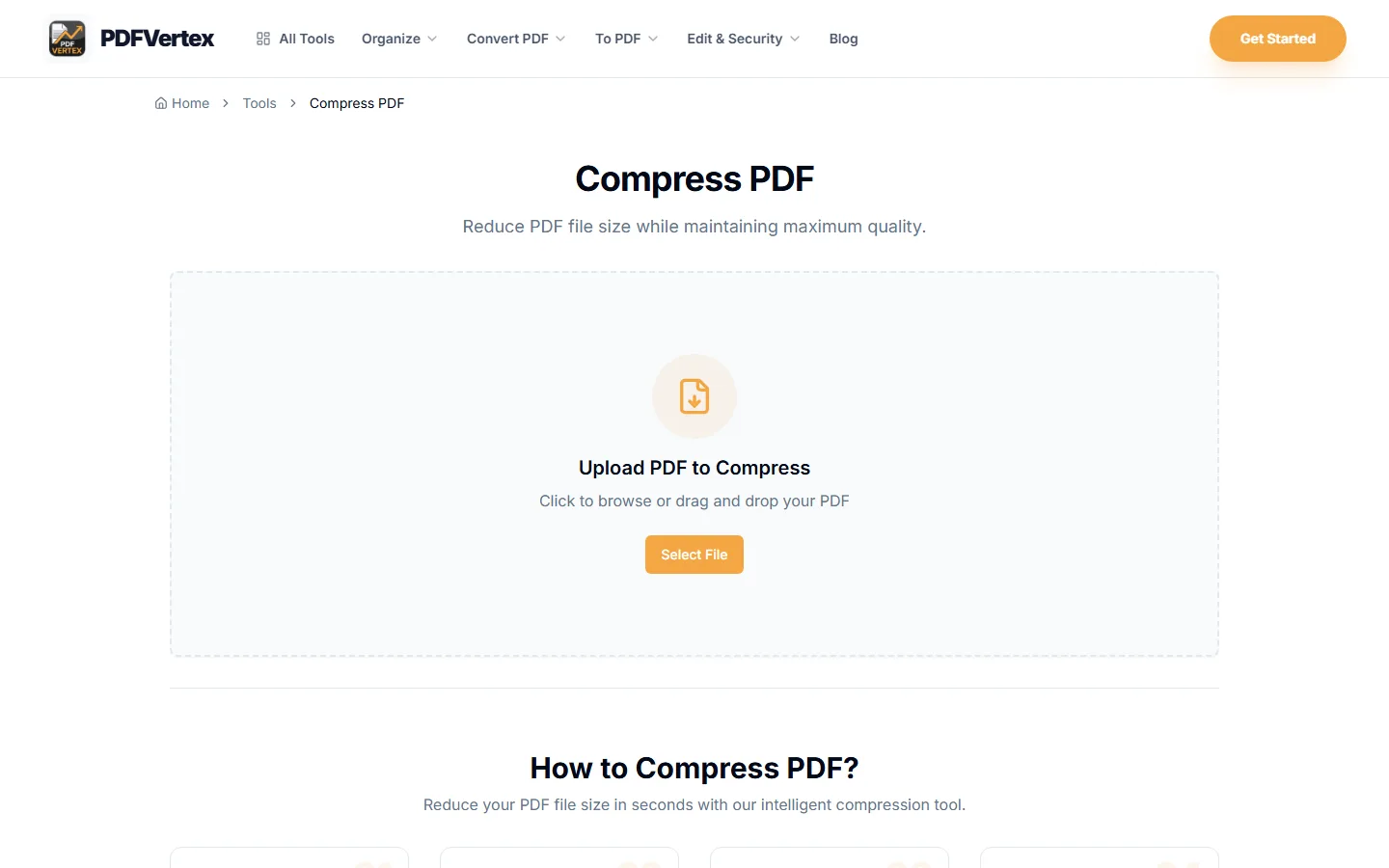 PDF Vertex compress tool