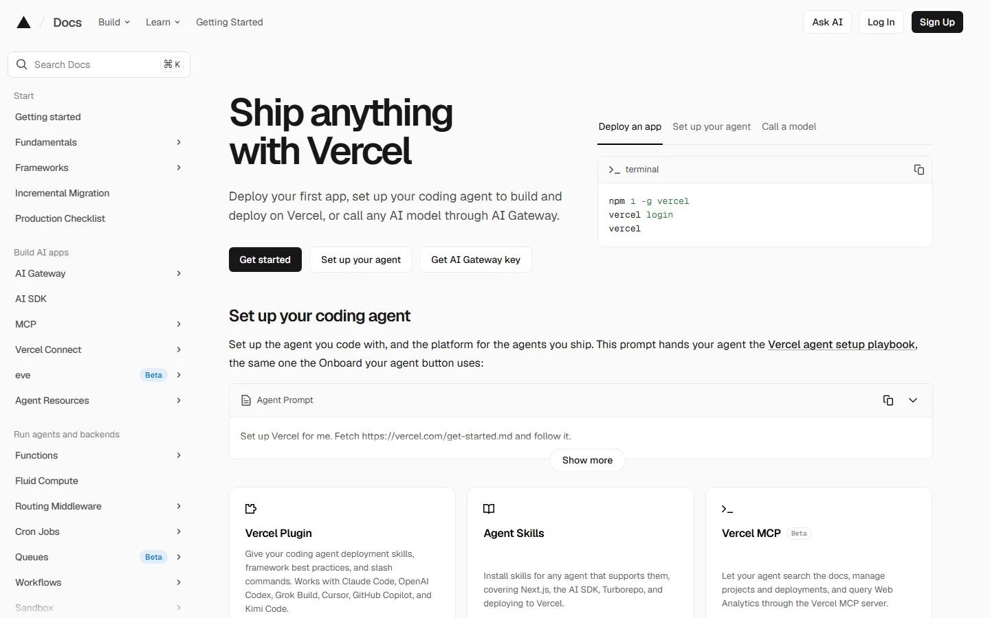 Vercel documentation